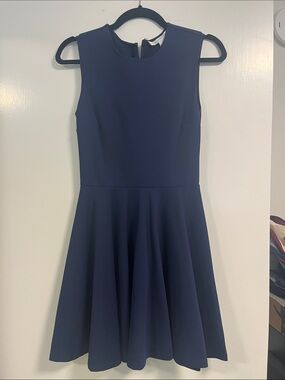 Navy Sleeveless Navy Fit-and-Flare Scuba Dress Sz 2